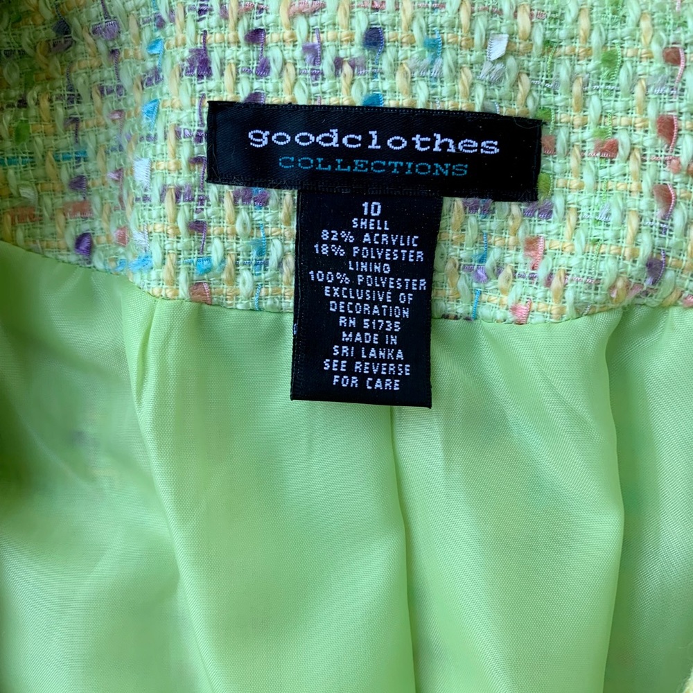 Good Clothes pale green size 10 tweed blazer - Picture 5 of 6